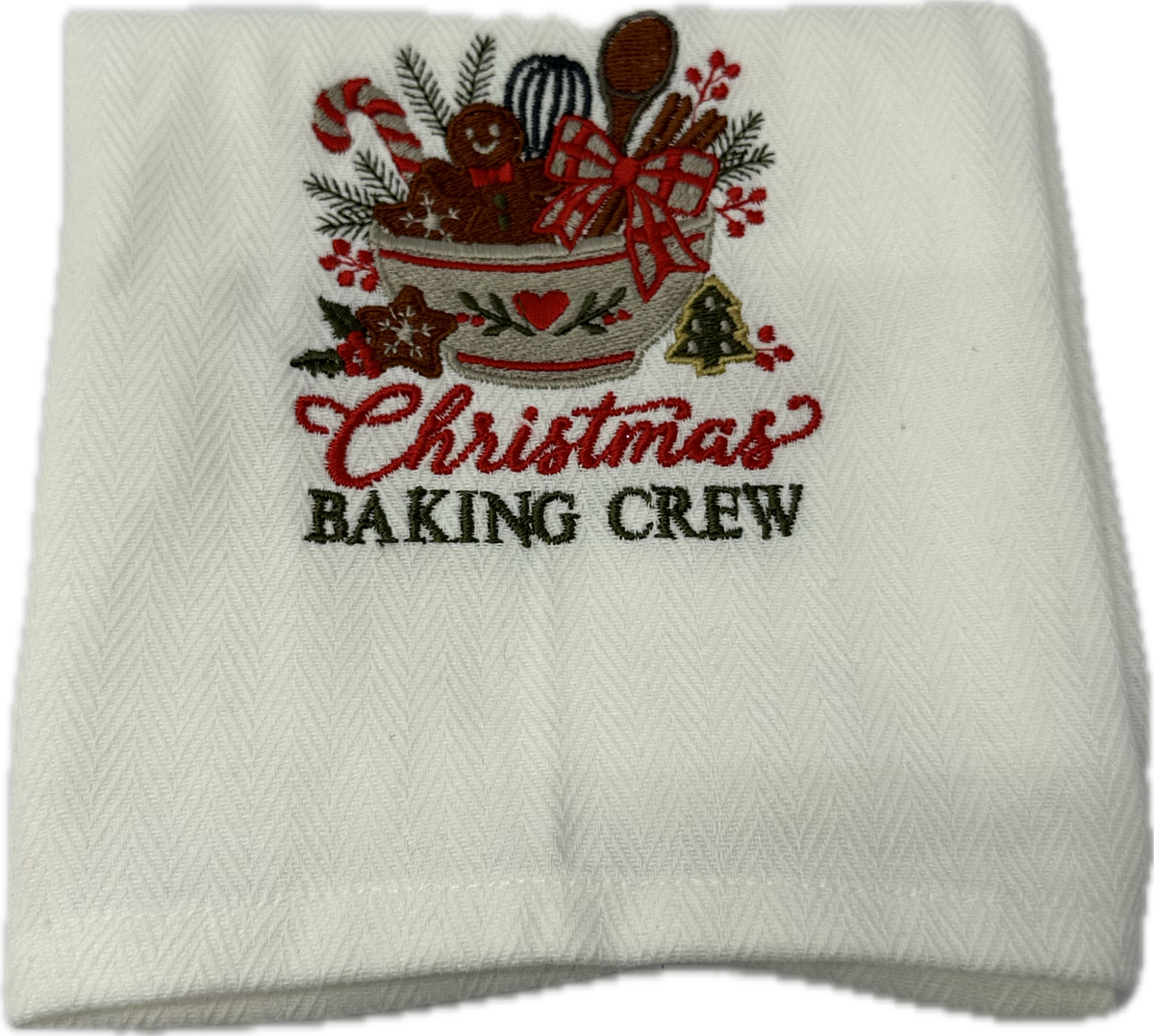 Kerst theedoek 2 stuks wit Gepersonaliseerde geborduurde theedoek kerstcadeau voor familie koks