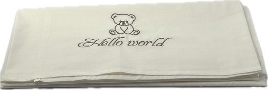 Ledikant lakentje Hello World met beertje