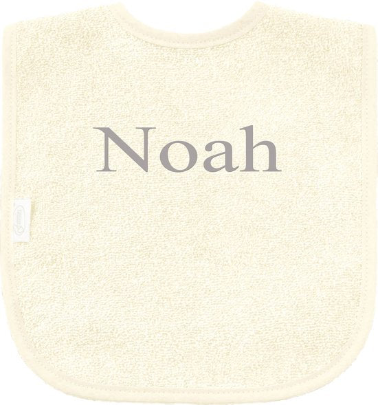 Slabbetje uni line - ecru - met EIGEN naam