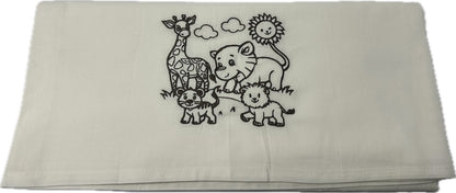 Ledikant lakentje jungle dieren geborduurd