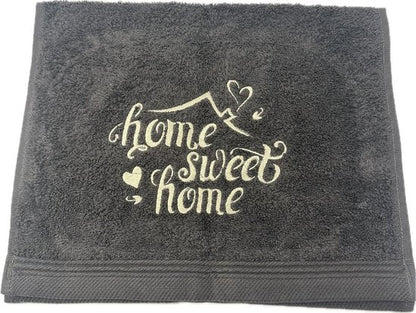 Gastendoekjes Home Sweet Home 2 stuks 1 x wit 1x antraciet, verjaardag, huwelijk, nieuwe woning, woning, huis,