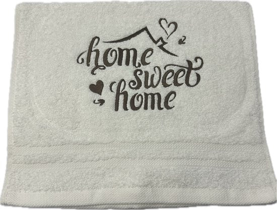 Gastendoekjes Home Sweet Home 2 stuks 1 x wit 1x antraciet, verjaardag, huwelijk, nieuwe woning, woning, huis,