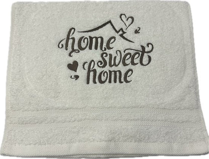 Gastendoekjes Home Sweet Home 2 stuks 1 x wit 1x antraciet, verjaardag, huwelijk, nieuwe woning, woning, huis,