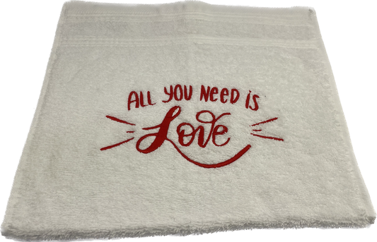 Valentijns handdoekjes - 2 gastendoekjes Valentijnsdag- cadeau- Bruiloft - Moederdag- Valentijn -gepersonaliseerd