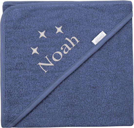 Baby badcape navy met naam borduren – Luxe en persoonlijk cadeau