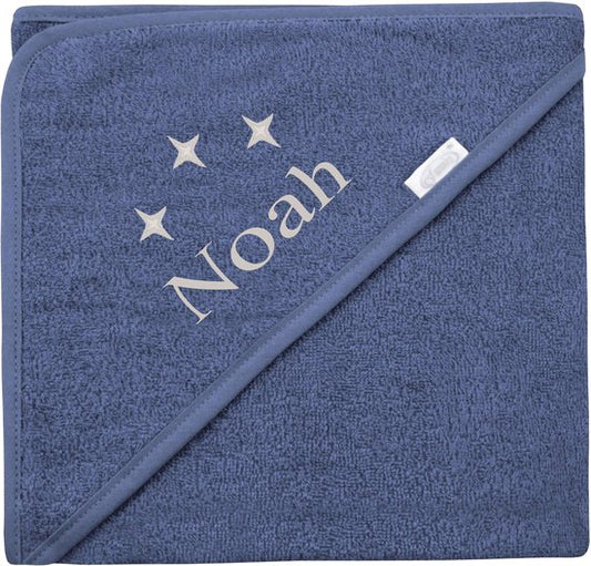 Baby badcape navy met naam borduren – Luxe en persoonlijk cadeau