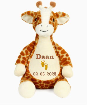 Cubbies Babygiraffe met eigen gegevens