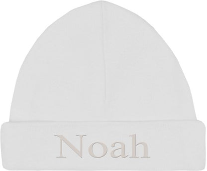 Babymuts wit maat 62-68 met naam geborduurd