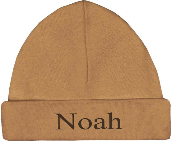 Babymutsje sand 62-68 - naam er op geborduurd