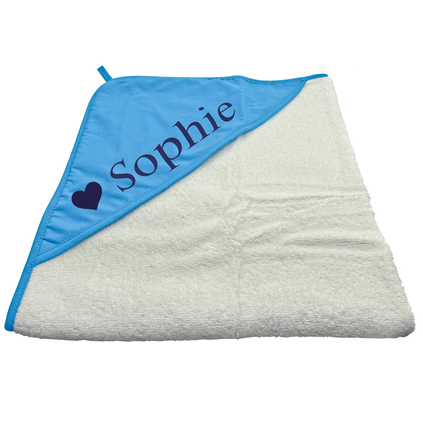 Badcape met eigen naam - blauw-wit - 1 stuk  - met GRATIS geborduurde naam
