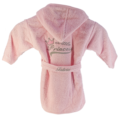 Kinder-baby badjas - little princess met naam geborduurd