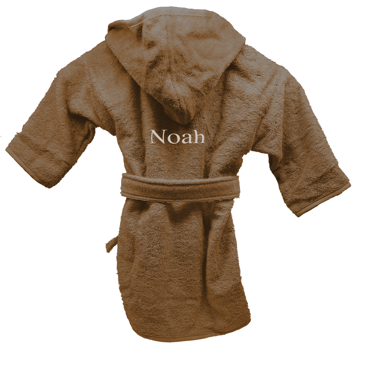 Badjas uni line brown clay met gratis geborduurde naam