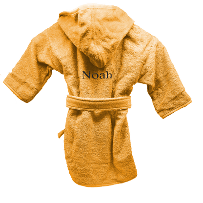 Badjas uni line ochre met gratis geborduurde naam