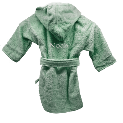Badjas uni line stone green met gratis geborduurde naam