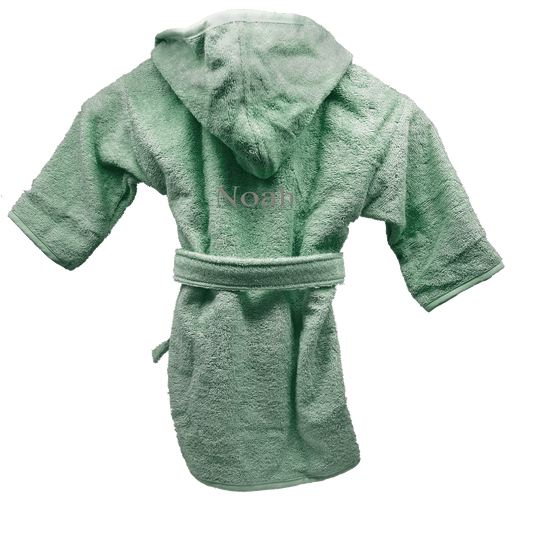 Badjas uni line stone green met gratis geborduurde naam