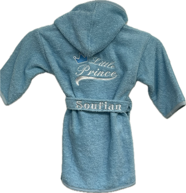 Kinder-baby badjas - little prince met naam geborduurd