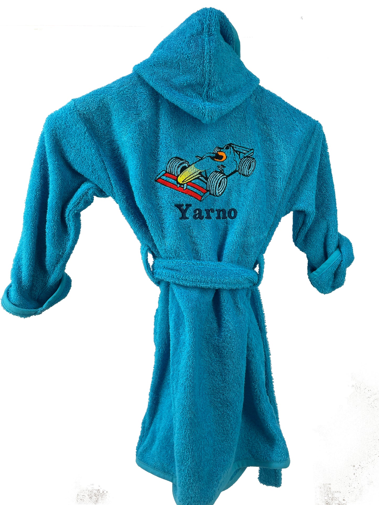Badjas - formule 1 raceauto - turquoise blauw