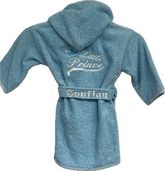 Kinder-baby badjas - little prince met naam geborduurd