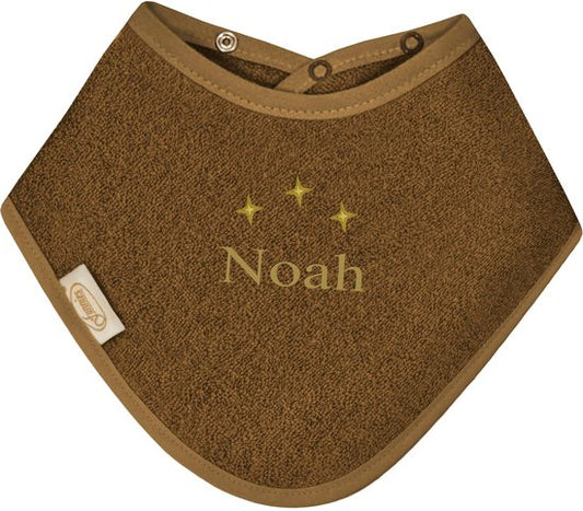 Bandana slabbetje uni line - brown clay  - met GRATIS geborduurde naam