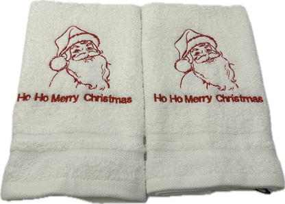 Kerst gastendoekjes set 2 stuks -Ho Ho kerstman- gastendoekjes, relatie geschenk,