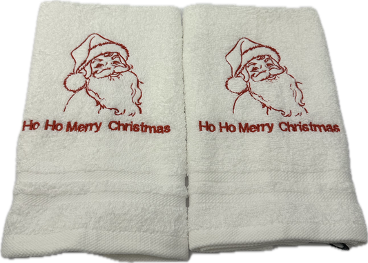 Kerst gastendoekjes set 2 stuks -Ho Ho kerstman- gastendoekjes, relatie geschenk,