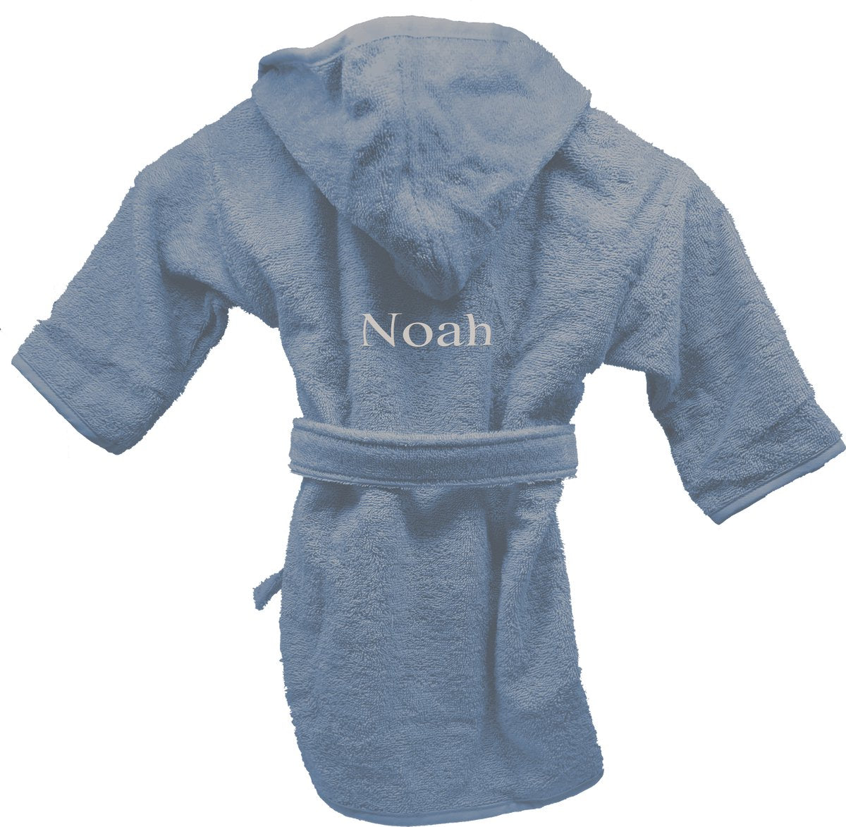 Badjas uni line 2-4jr - grey/blue - met geborduurde naam