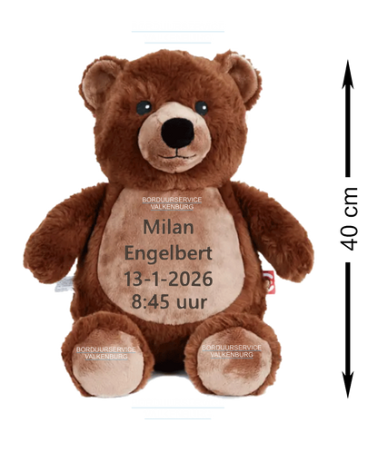 Cubbies Grizzlybeer met je eigen gegevens GRATIS erop geborduurd