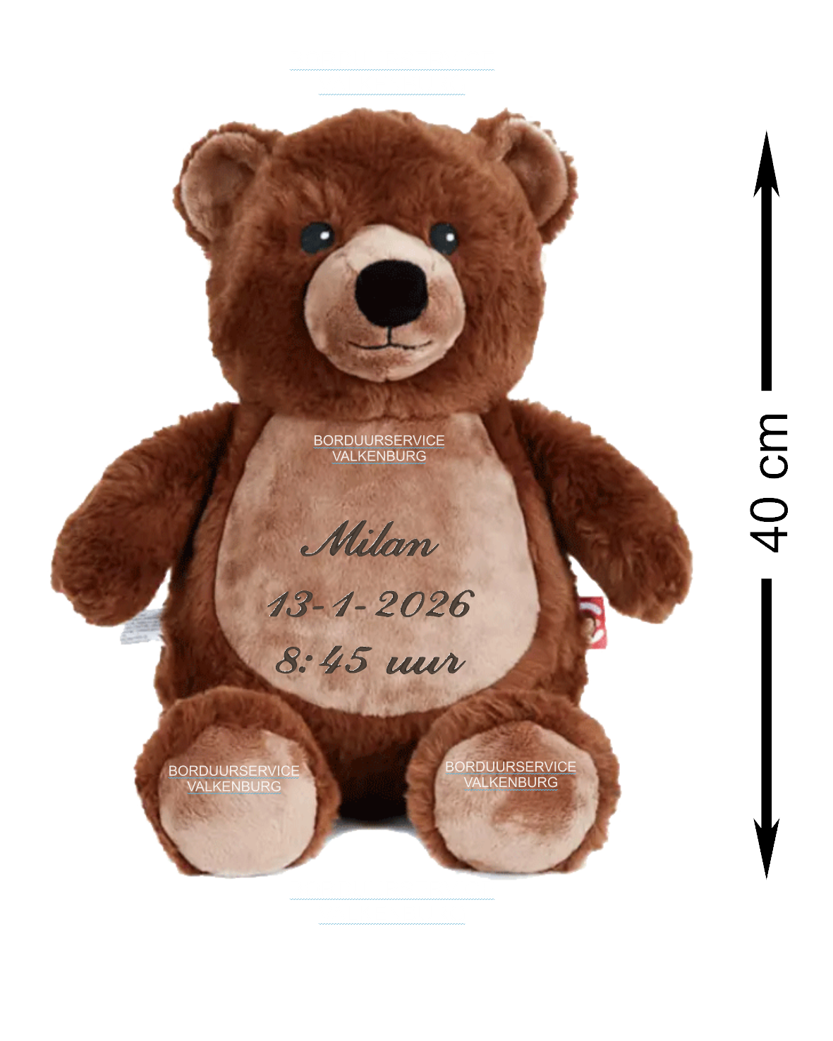 Cubbies Grizzlybeer met je eigen gegevens GRATIS erop geborduurd