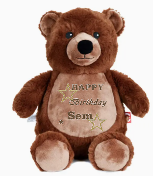 Cubbies Grizzlybeer met je eigen gegevens erop geborduurd