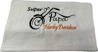Vaderdag verjaardag speciale gelegenheid handdoek Motor Harley gepersonaliseerd