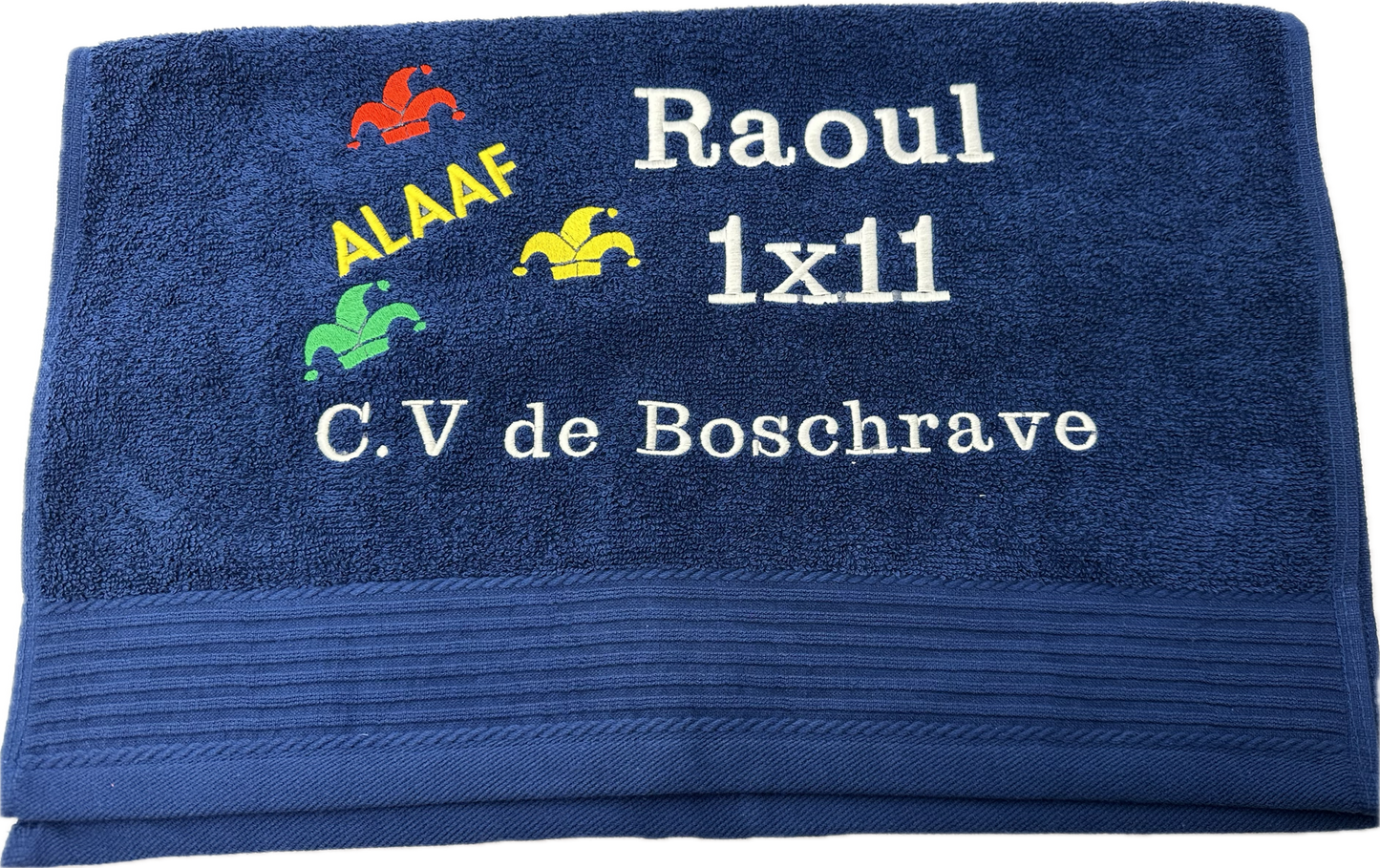 Jubileum carnavals Handdoek Donker blauw