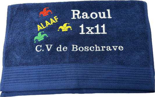 Jubileum carnavals Handdoek Donker blauw