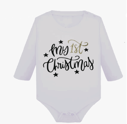 Kerst rompertje met lange mouw – My First Christmas