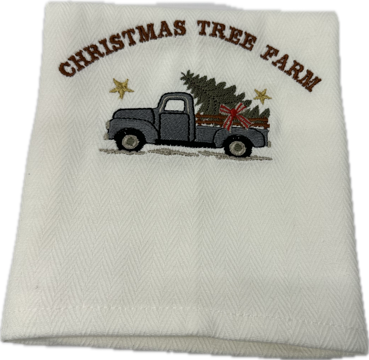 Kerst theedoek 2 stuks wit Gepersonaliseerde geborduurde theedoek kerstcadeau voor familie koks