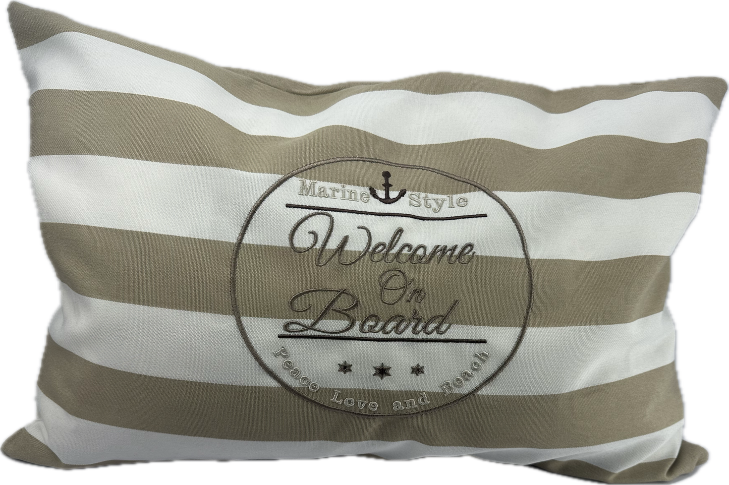 Bootkussen welcome on board - creme-beige | - Nautisch - marine - boot - boat