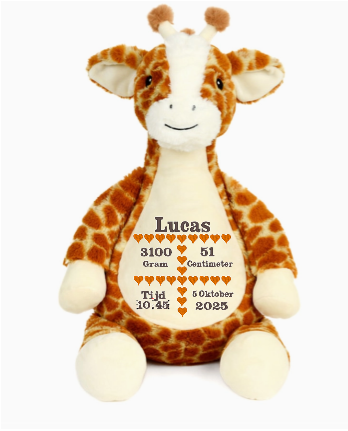 Cubbies Babygiraffe met eigen gegevens