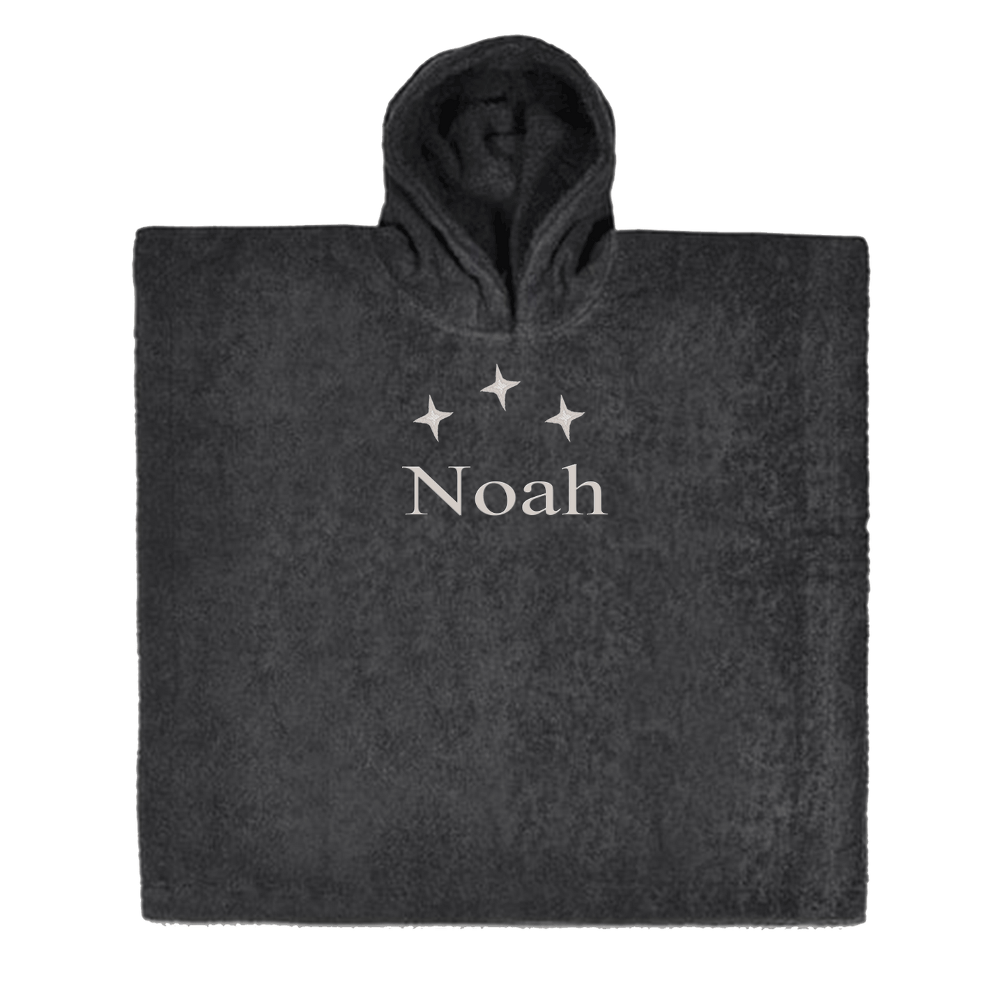 Poncho antraciet (55x55) - met naam er op geborduurd