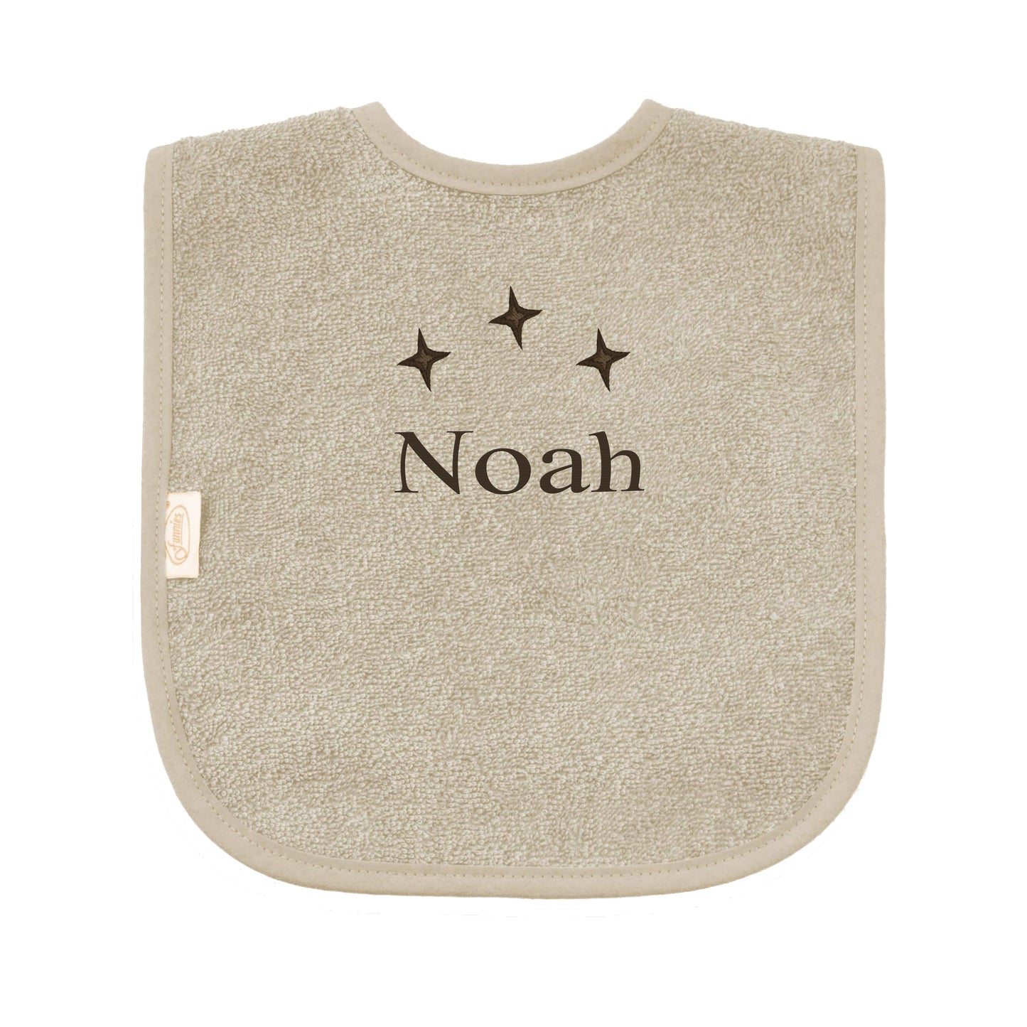 Slabbetje uni line - cream  - met EIGEN naam