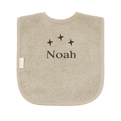 Slabbetje uni line - cream  - met EIGEN naam