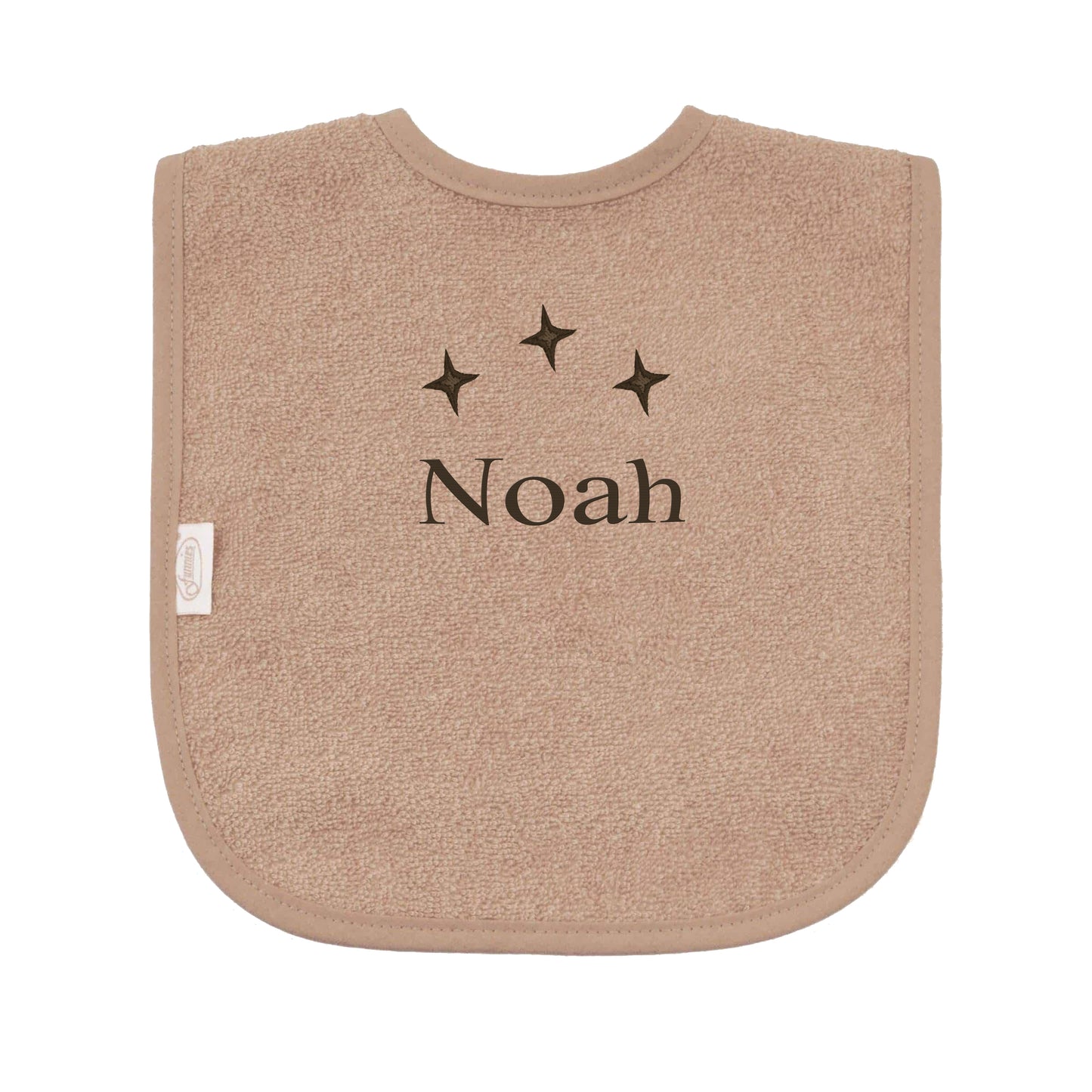 Slabbetje uni line - pinkstone  - met EIGEN naam