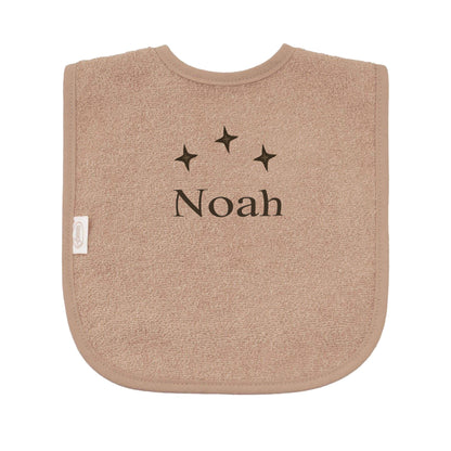 Slabbetje uni line - pinkstone  - met EIGEN naam