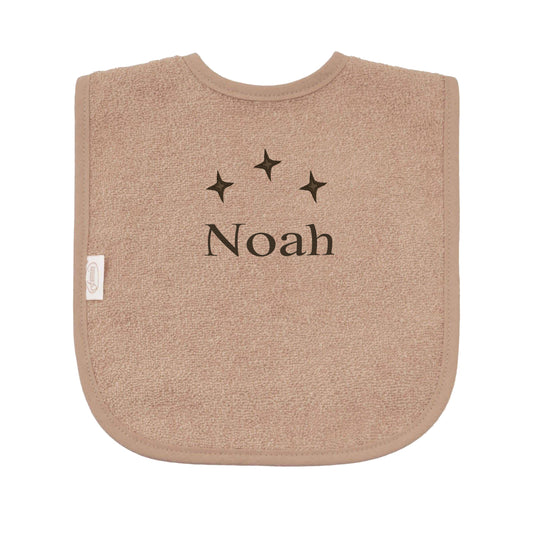 Slabbetje uni line - pinkstone  - met EIGEN naam