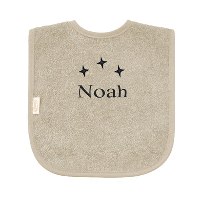 Slabbetje uni line - cream  - met EIGEN naam