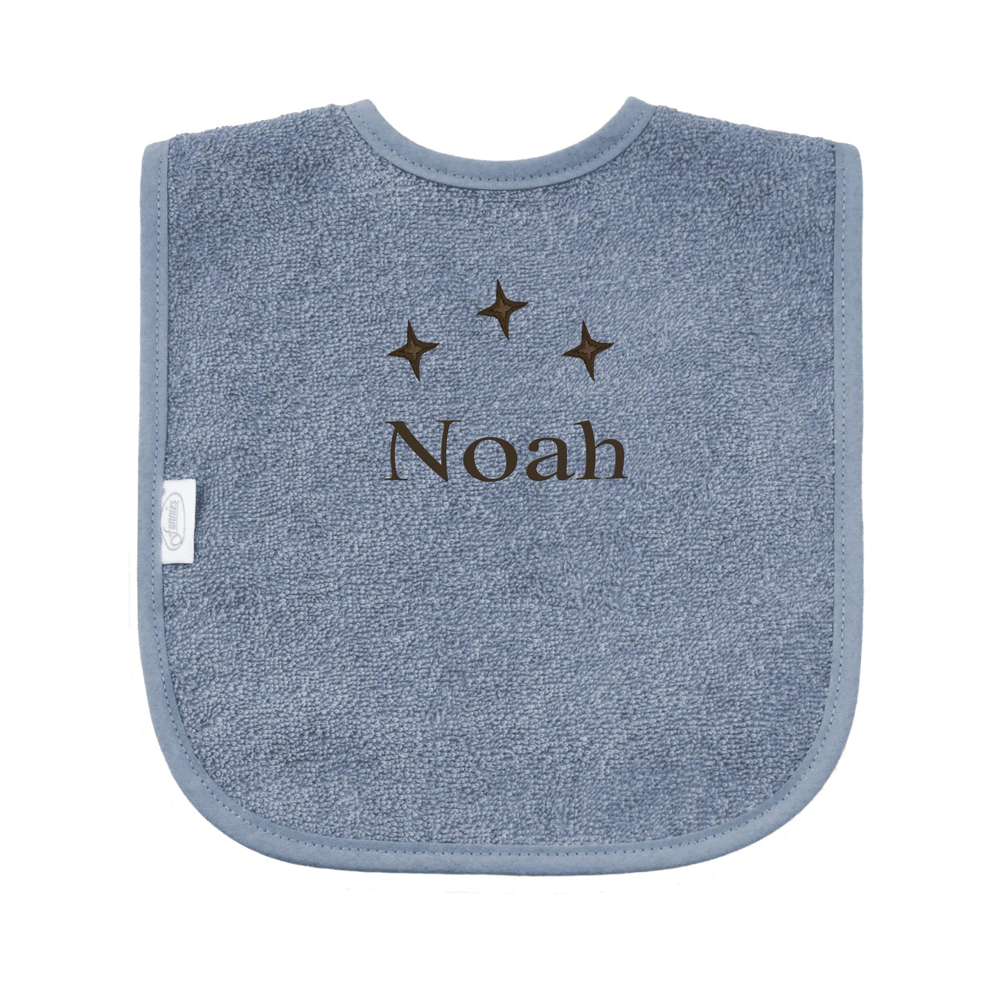 Slabbetje uni line - grey/blue  - met EIGEN naam