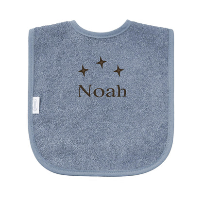 Slabbetje uni line - grey/blue  - met EIGEN naam