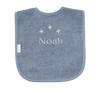 Slabbetje uni line - grey/blue  - met EIGEN naam