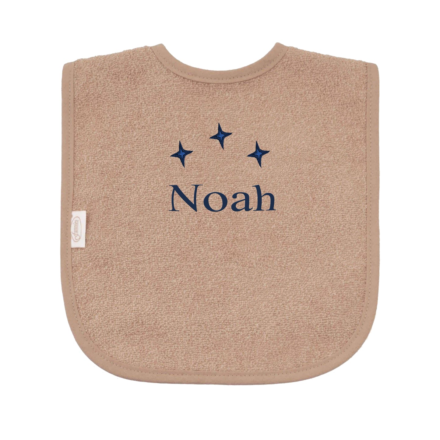 Slabbetje uni line - pinkstone  - met EIGEN naam