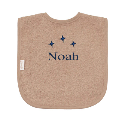 Slabbetje uni line - pinkstone  - met EIGEN naam