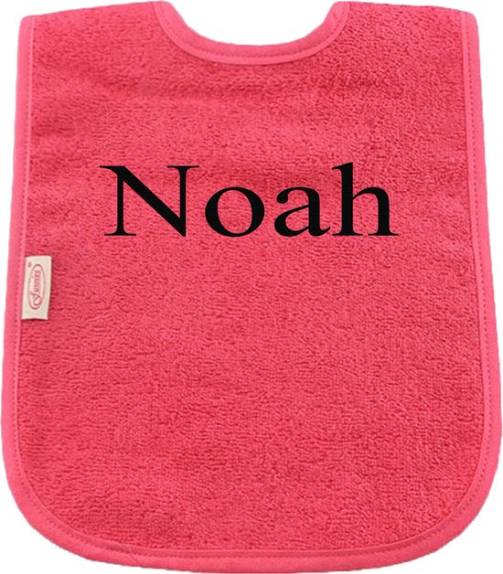 Slabbetje uni line - fuchsia - met EIGEN naam