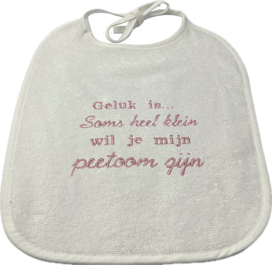 Slabbetje - roze - wil je mijn peetoom worden?